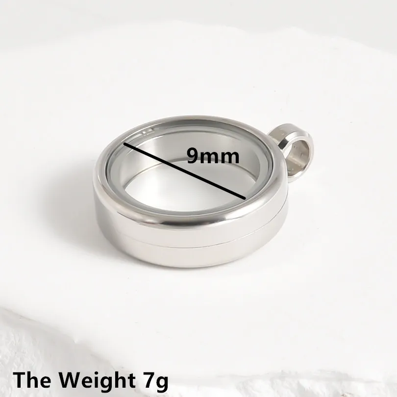 High-Quality Stainless Steel Round Glass Coin Bezel Photo Locket Pendant