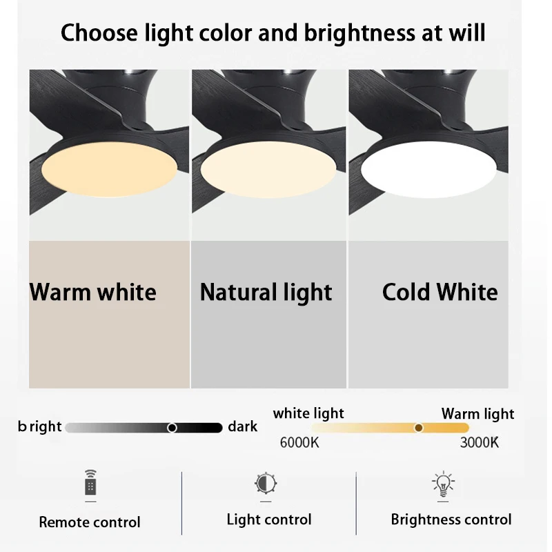 LED Ceiling Fan Lights Modern Led Ceiling Fan Lights DC Motor 6 Speeds Timing Fans Low Floor Loft Remote Control Fan With Lights Bedroom Dining room