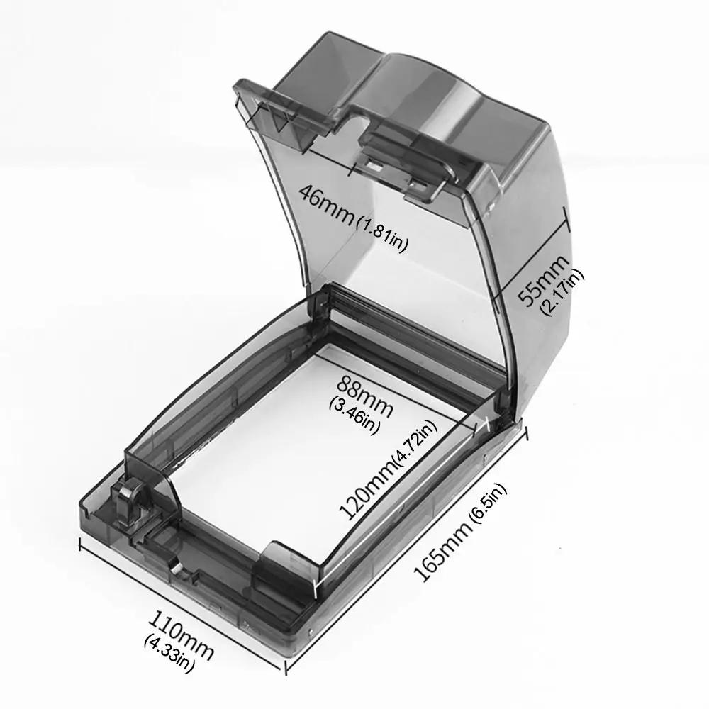 Durable 86 Type Switch Protective Cover Waterproof Self-Adhesive Electric Plug Cover Transparent Socket Protector Plug Box