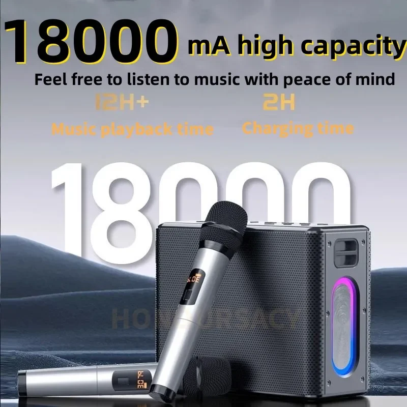 

300W High-power Outdoor Karaoke Bluetooth Audio Portable Mobile KTV with Wireless Dual Microphone Sound Card Live Speakers