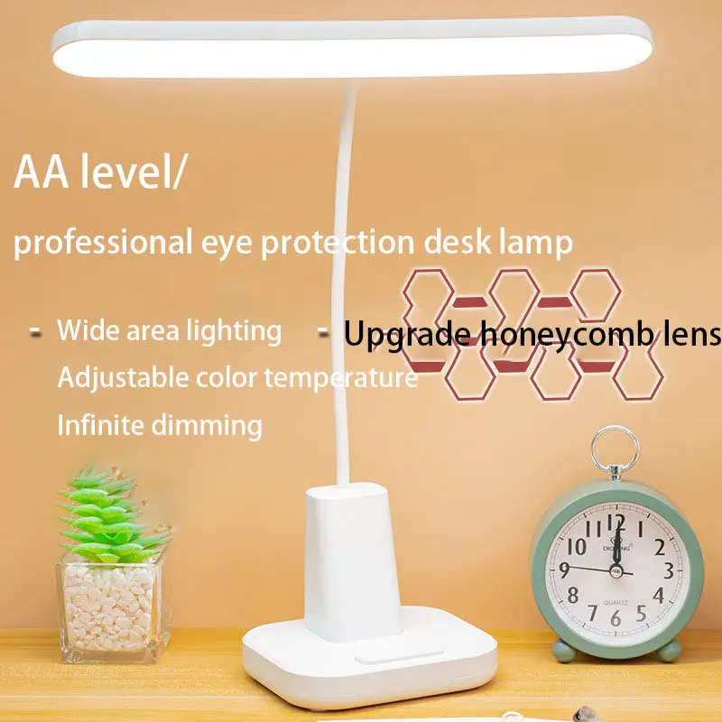 

LED Desk Light for Eye Protection Learning and Rechargeable Dual Purpose Reading Light Anti Myopia Bedroom Bedside Light