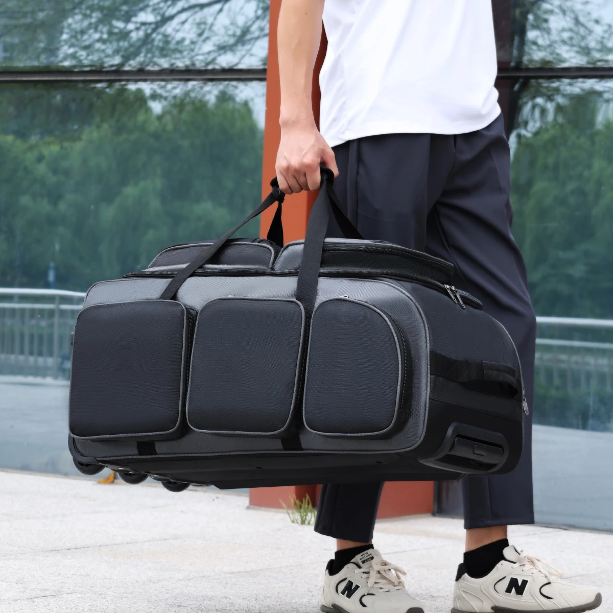 Storage Luggage Bag for Women, Foldable Fashionable Trolley Bag, Large Capacity, Lightweight Handbag for Men, Short-Distance Travel Bag, Boarding Travel Bag, for Working Abroad