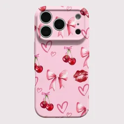 Cherry Print Bow Design Hard PC Bumper Phone Case - iPhone 12 Mini (JSS170)