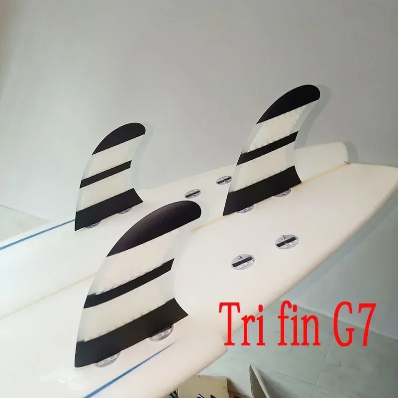 New Surfboard Fins 3PCS Set for BiLong FCS Box G7 Size Fiberglass Honeycomb with Carbon L Size  Quilhas Surf Fin Tri Fin 3