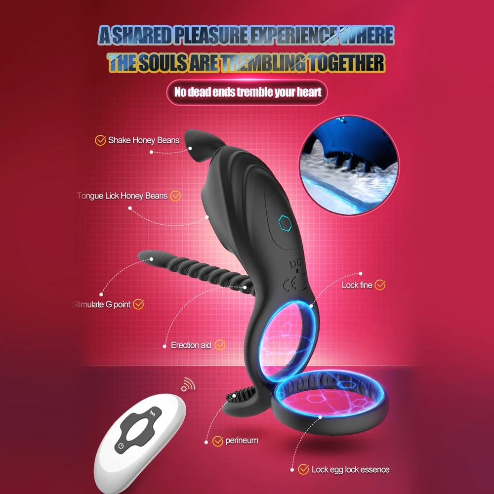 Vibrating Couple Rings And Clitoral Stimulator Remote Control_voghion.com