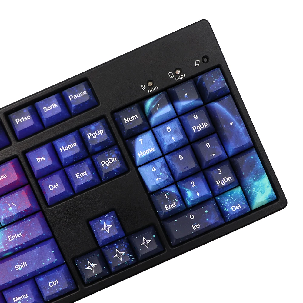 teclas céu estrelado keycaps cereja perfil pbt tintura sublimação teclado mecânico para mx switch deslocamento barra de espaço
