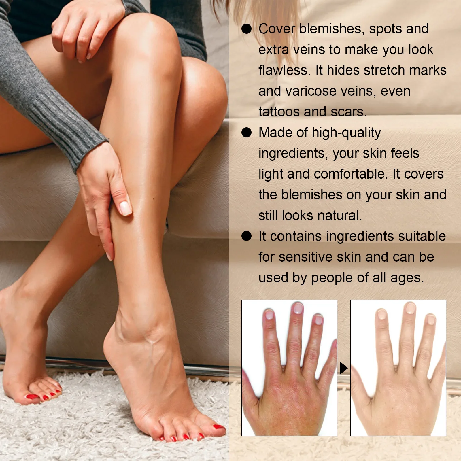 Body Concealer Cream Waterproof Full Coverage For Tattoos Scars_voghion.com