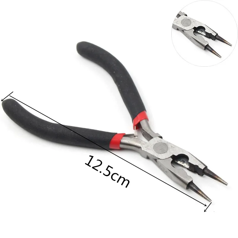 Black Handle Long Nose Mini Pliers Round Flat Long Nose Bent Nose Pliers For Jewellery Making Diy Crafts Necklace Bracelet Tools