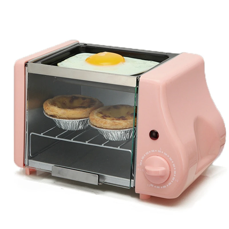 Mini Electric Oven Roast Grill Toaster Cake Baking Machine Steak Fried Eggs Omelette Frying Pan Timer 6