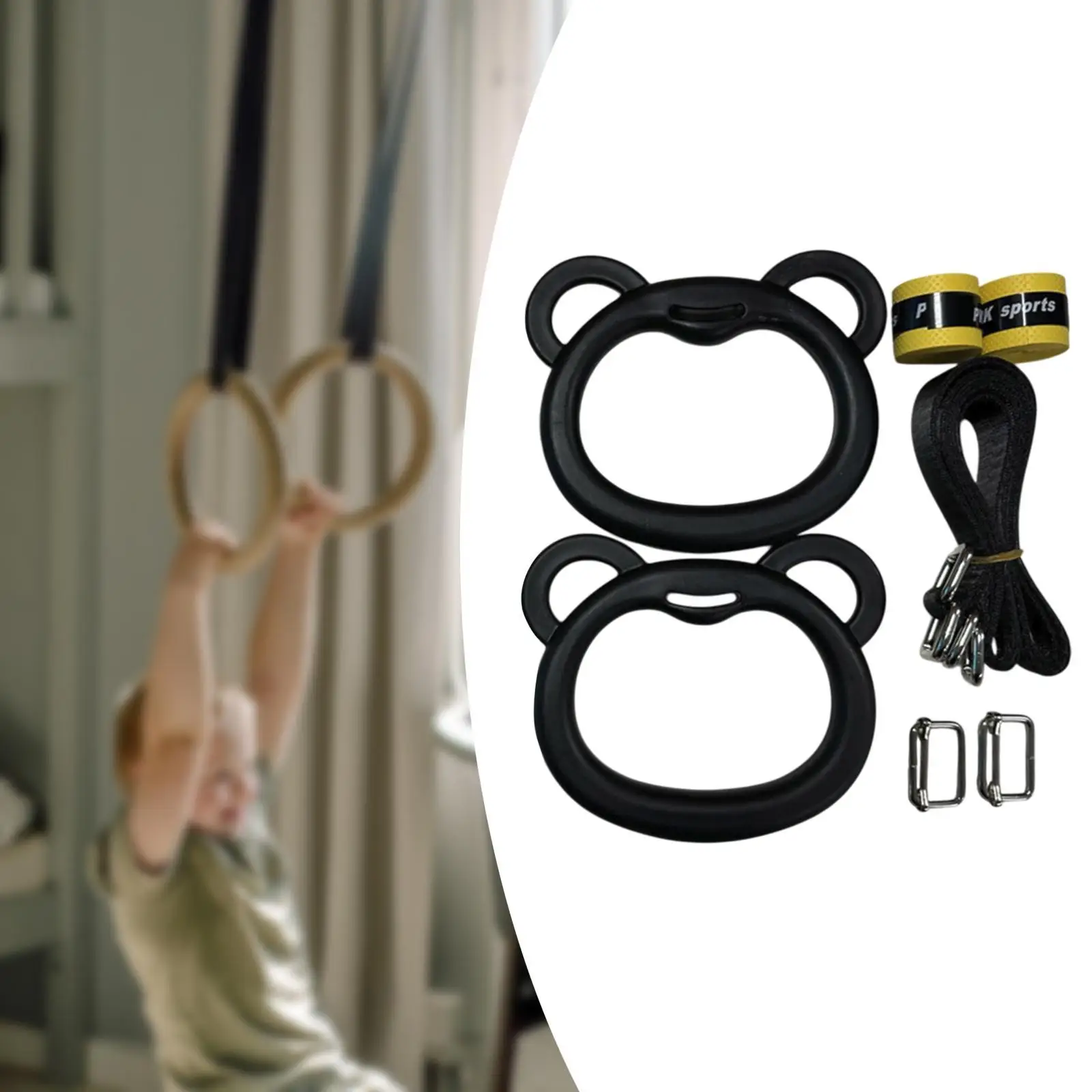 Gymnastics Rings Lightweight Bar Attachment Easy Installation Pull up Rings