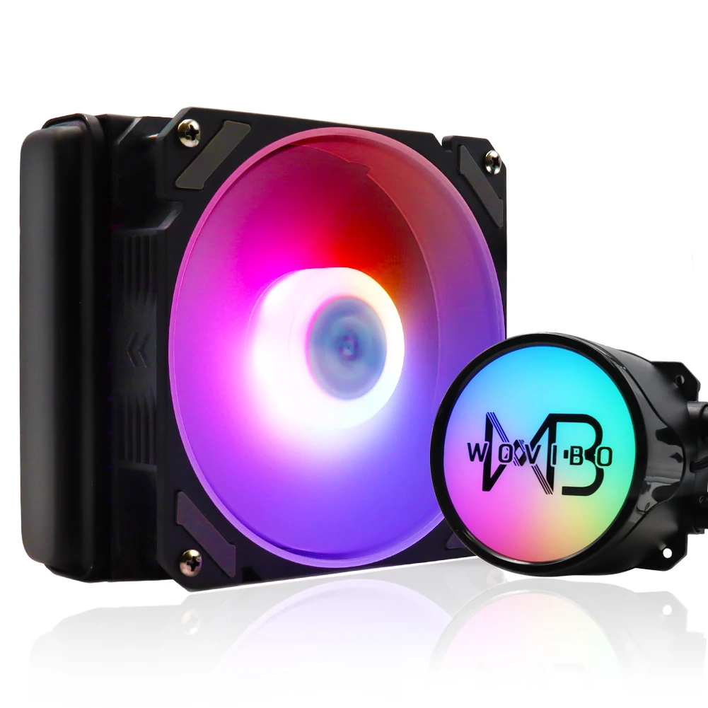 Wovibo Cpu Água de Resfriamento Líquido Refrigerador Ventilador Ventilador Rgb Argb para Intel Lga 1150 1151 1155 1200 1366 2011 Amd Am3 Am4 Radiador Ventiladores e resfriadores - Imagem 4