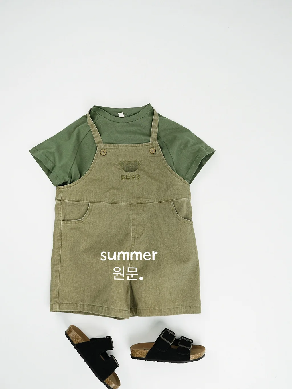 2025 Summer New Cute Bear Embroidery Girls Jeans Overalls Loose Children Sling Pants Kids Boys Denim Strap Shorts Baby Clothes