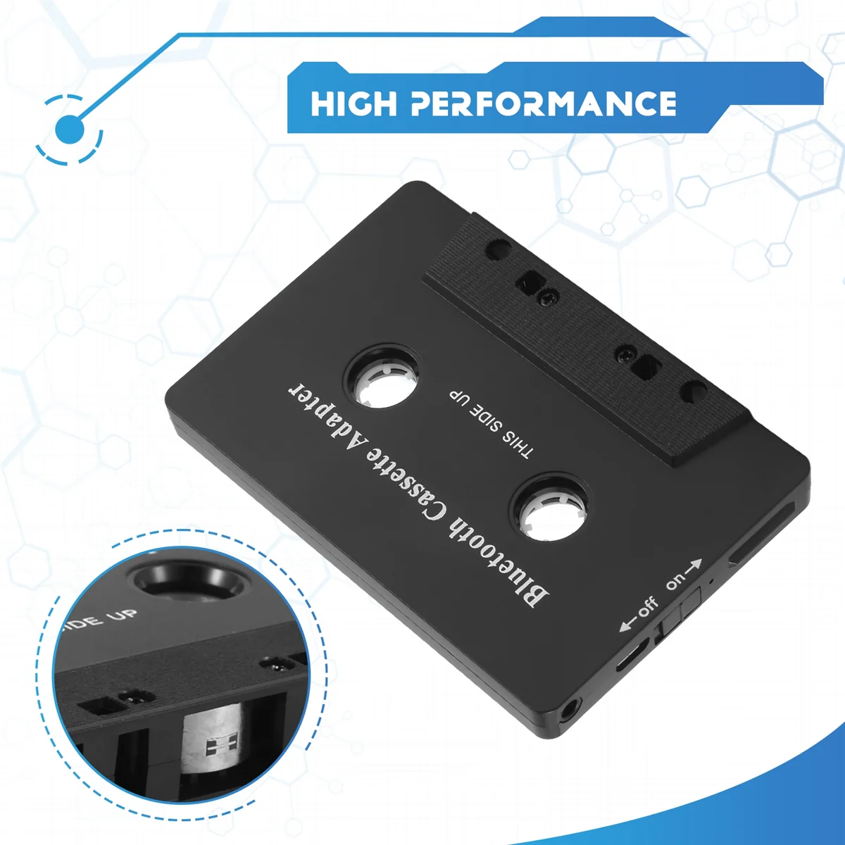 Universal Cassette Bluetooth 5.0 Audio Car Tape Aux Stereo Adapter with Mic for Phone MP3 AUX Cable CD PlayerABGI