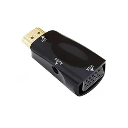 HDMI to VGA Converter with Audio Jack - High-Definition 1080P Adapter (Bundel 1)