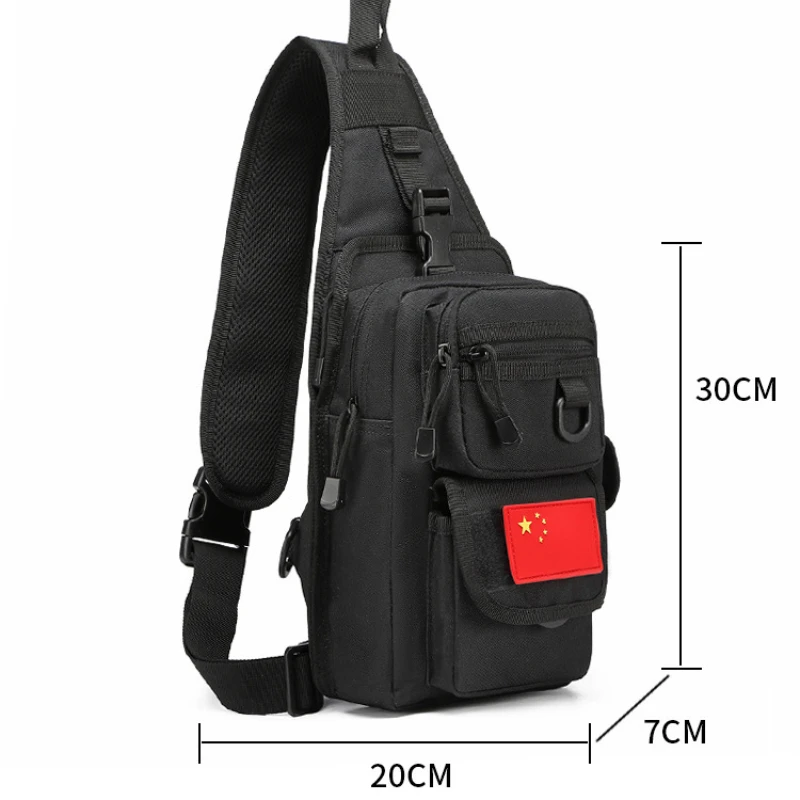 Tactical Single-shoulder Chest Multi-functional Outdoor Military Fan Backpack Riding Hiking Waterproof Wear-resistant Bag Men