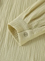 Couples Spwear Cotton Gauze Long Sve Home Clothes Set Women's Pure Cotton Men's Spring Autumn Season Button Decor - Image 3