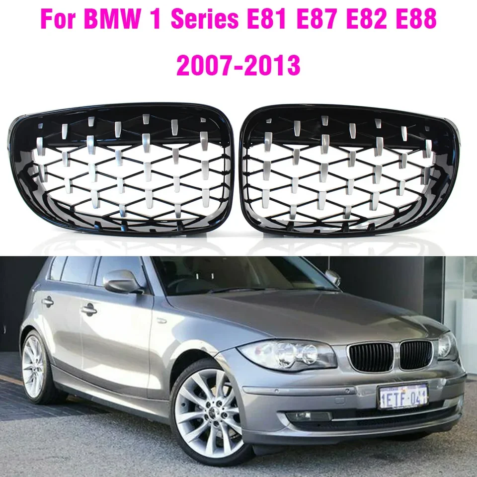 BMW E81 E82 E87 E88　カーボン製グリル　左右セット 送料無料BMW 1シリーズ E81 E82 E87 E88 LCI 2008-2011 前唇前