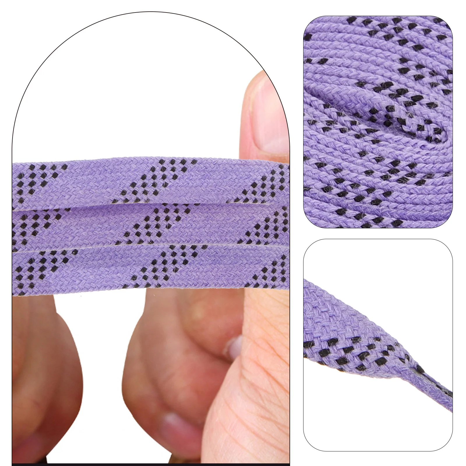 of Wide Shoe Laces Dual Layer Braid Extra Reinforced Tips Waxed Tip Design Suit for Ice Hockey Skate Hockey Shoe Lace