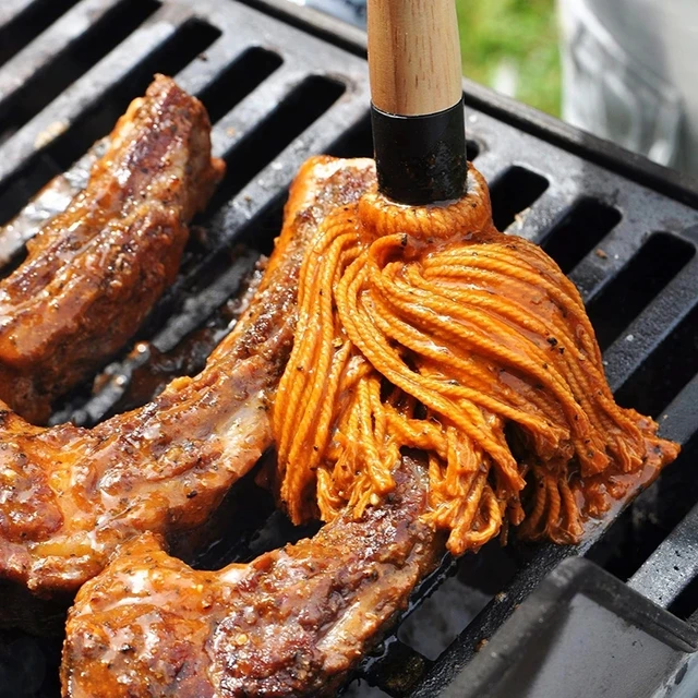 Kültéri Bbq Basting Kefék Grill Mop Gumi Fa Fogantyú Sütő Kefe Az Olajkefe Szerszámkészletre - Image 4
