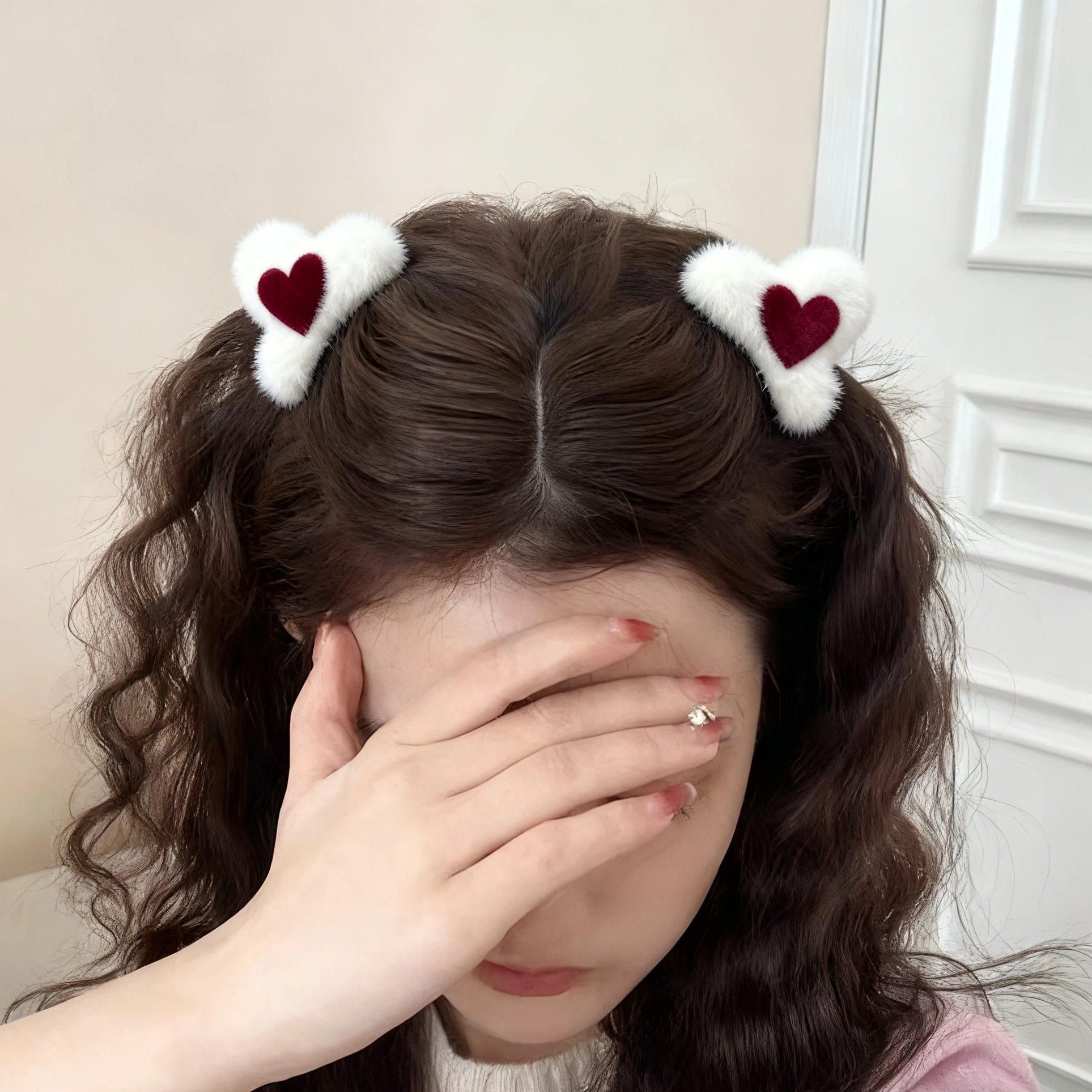 5pcs Plush Love Small Grab Clip Women Cute Valentine's Day Gift Headdress Autumn Winter Warm Hair Claw Hairpin Hair Accessories