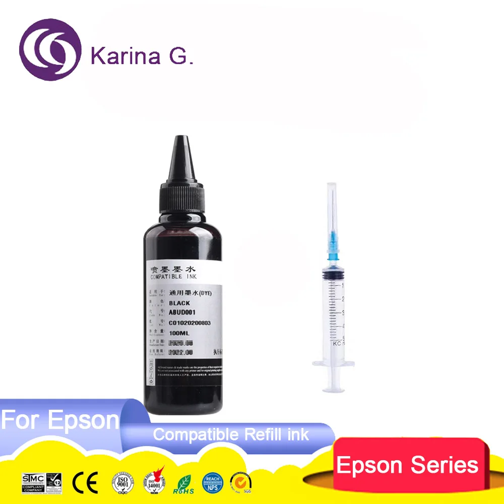 100ml Universal Refill Dye Ink Kit Compatible for HP Canon Lexmark  Dell Brother