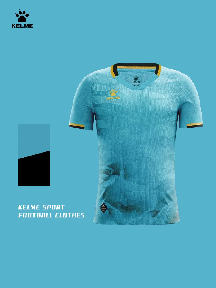 Kelme Soccer Short Sleeve Men Training Shirt New V-neck Football Top Running Sports Basketball Breathable Quick Drying T-shirt