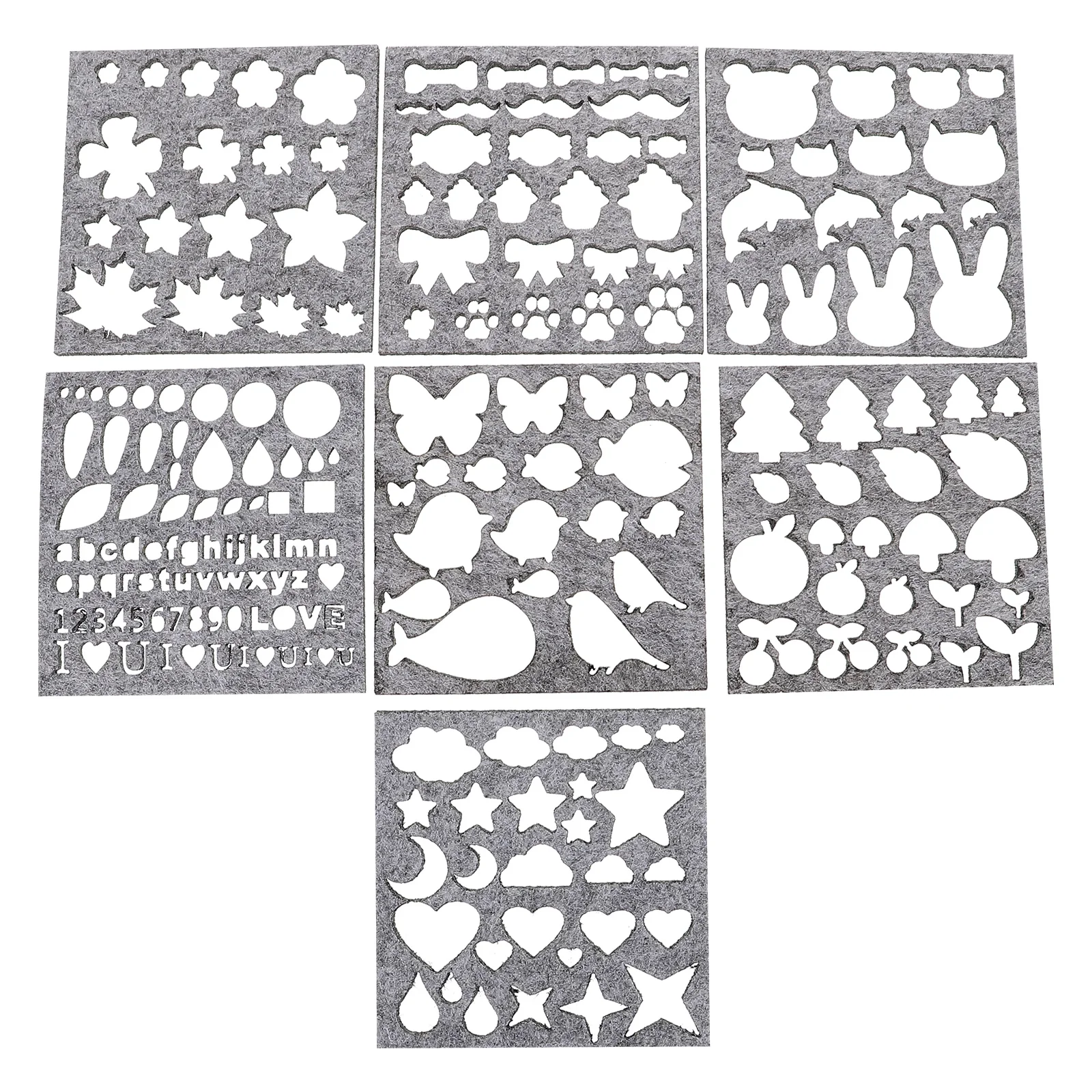 Felting Mold Needle Felt Applique Mould Needle Felting Template Stencils 7 Pcs needle felting kit wool felting kit needle felting painting kit