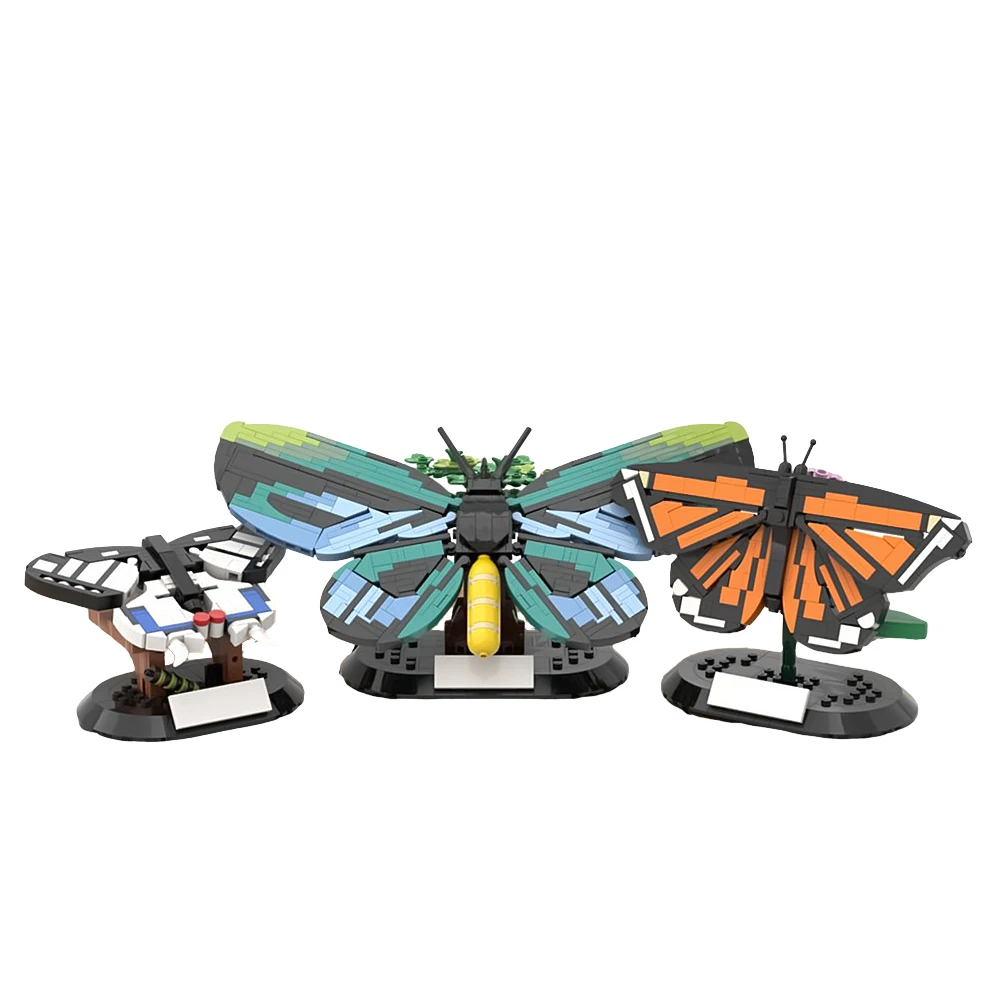 

Gobricks MOC Iconic Butterflies Bricks Plant Colorful Butterfly Design Building Blocks Set Toys For Gift Home Garden Decoration