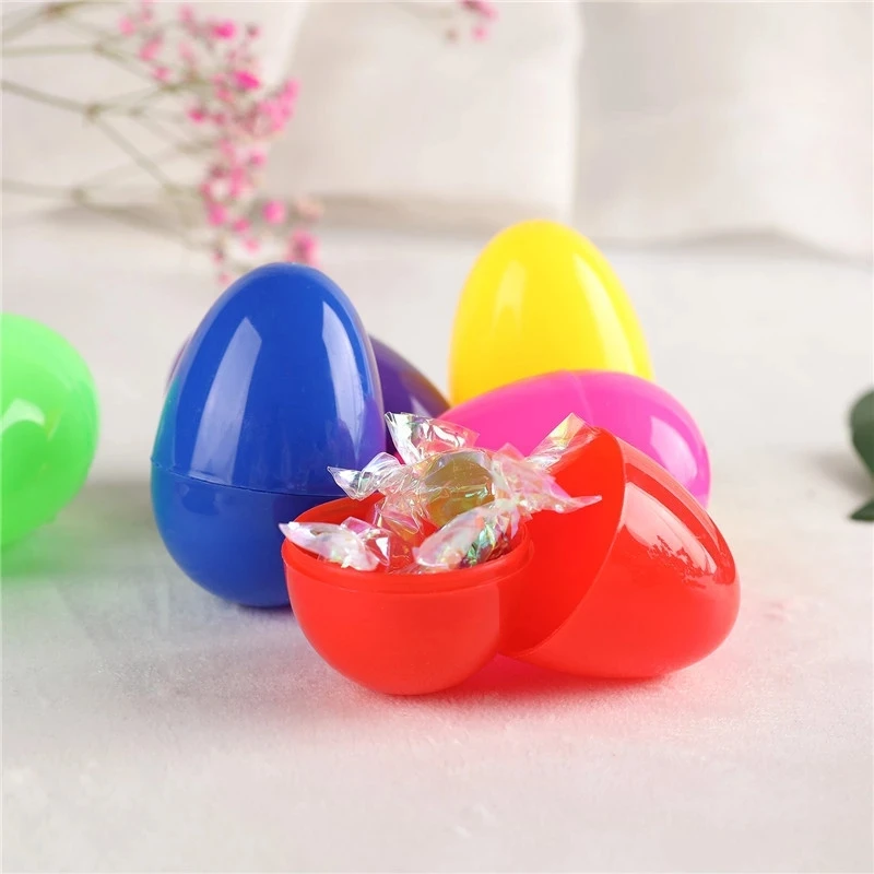 12/24Pcs Fillable Easter Plastic Egg Creative Easter Gift Box Kids Toy Decoration for Home Wedding Birthday Party DIY Crafts