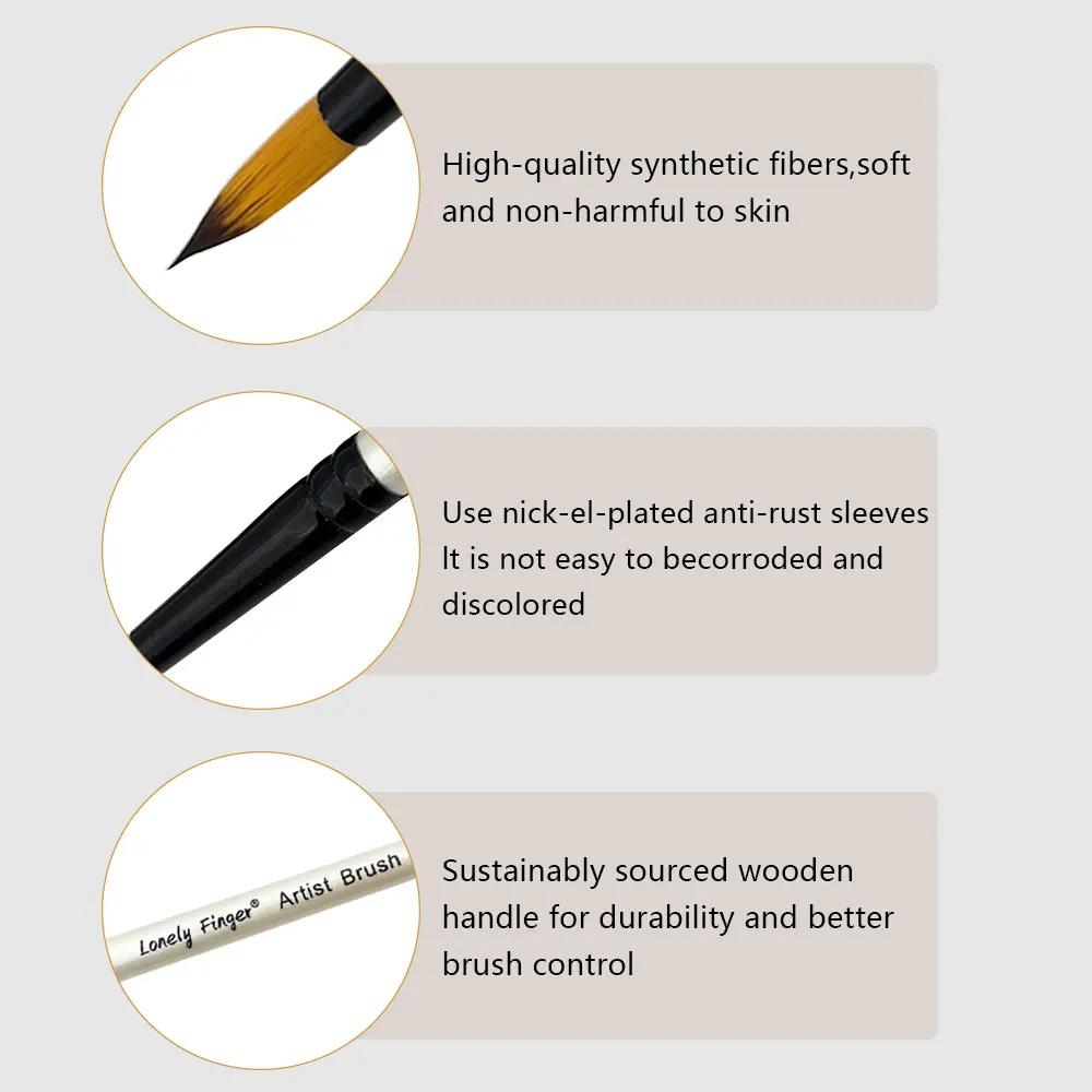 6/24pcs Professional Artist Paint Brush Set Various Different Shapes for Oil, Acrylic, Watercolor, Gouache Painting 3