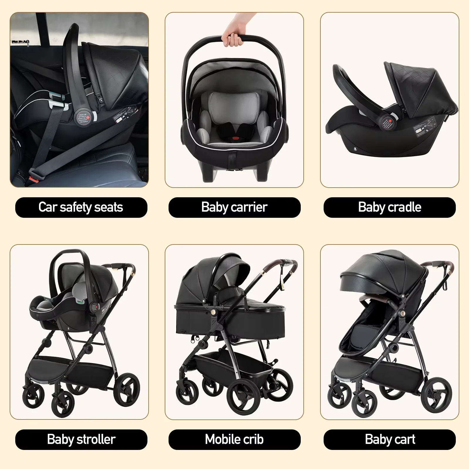 Baby stroller in Baby carriage Portable luxurious travel pram
