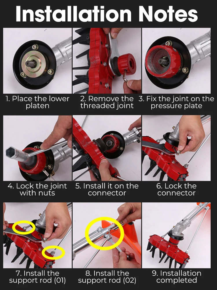 M10/M14 Weeding Head Grass Remover Tool Attachment 2 in 1 Weeding Wheels Weeder Accessories 2 Claws /4 Claws Weeding Wheel Head 6
