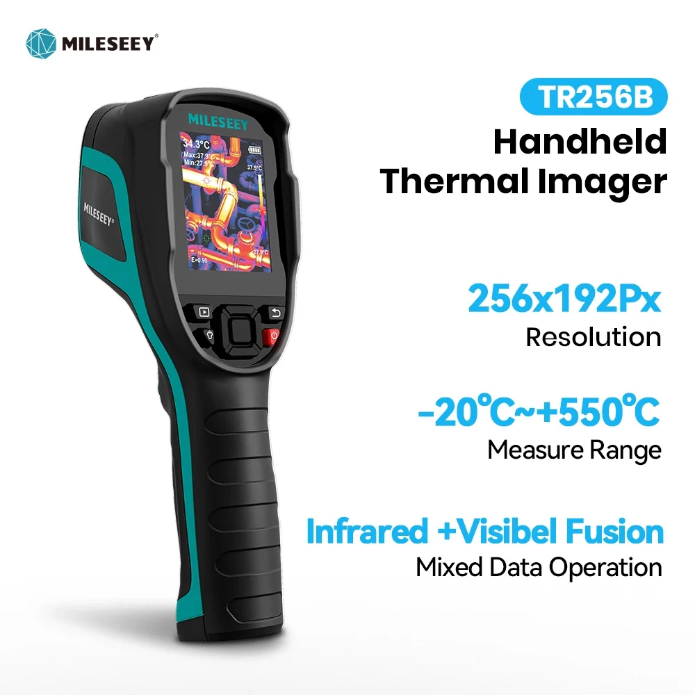 Mileseey TR256B TR256E IR Thermal Imager Camera 256*192 Resolution 7 Palettes with 2MP Visual Light 25HZ 13 Languages NETD 40mK