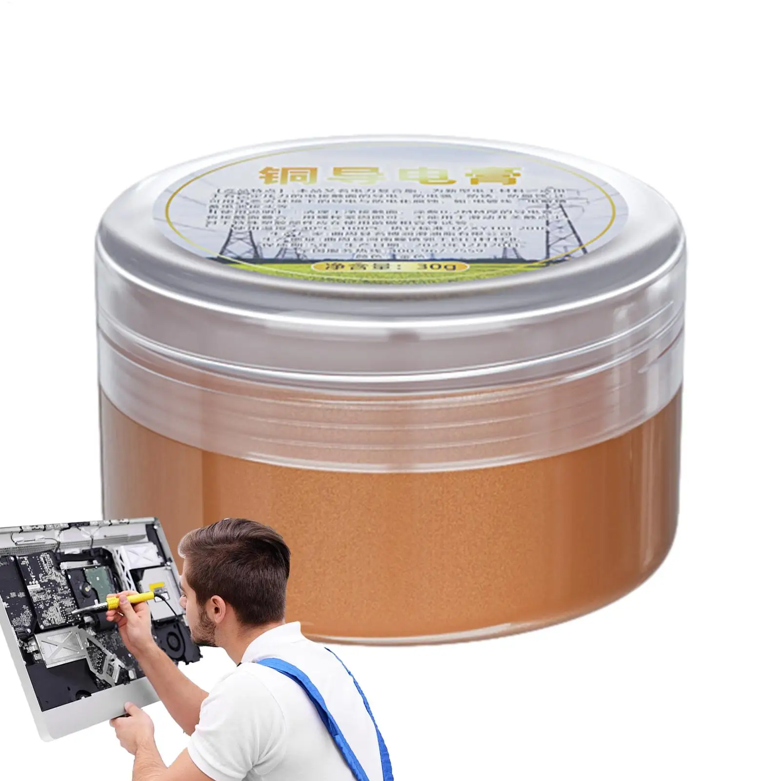 car Conductive Grease High Temperature Copper Grease Strong Adhesion Anti-rust and anti-corrosion electrical contact grease 30g