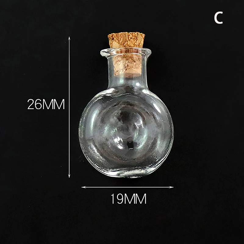 Description Picture 5 of item10PCS Mini Glass Bottle Miniature Bottle Mini Cork Glass Vials DIY Mini Wishing Drifting Bottle Wedding Party Decor Glass Jars