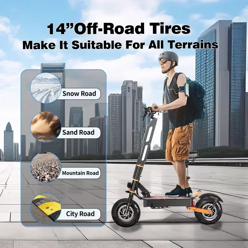 X8 Pro 8000W 60V 38AH Dual Motor Foldable Electric Scooter for Adults 14-inch Tires Top Speed 110KM/H Range 120KM electric scooter