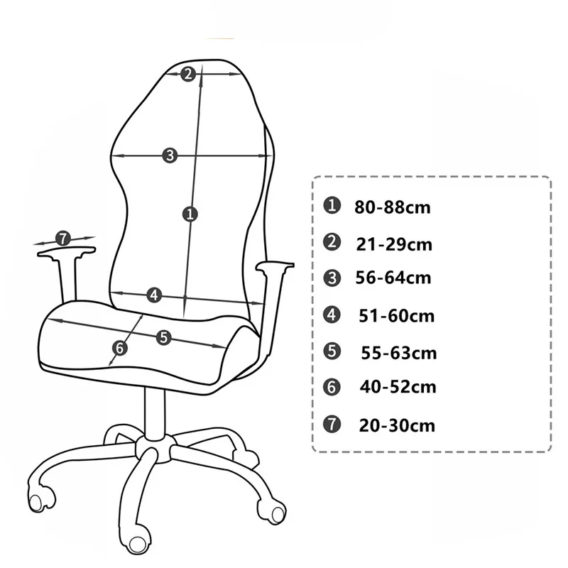 Funda impermeable de cuero Pu para silla de juegos, Protector de sillรณn extraรญble giratorio, 4 piezas, para oficina y ordenador