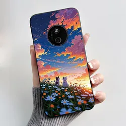 Black Cat Basket Pattern Anti - Scratch Soft Black Phone Case for Nokia 110 4G 2024 (HEI - TPU201)