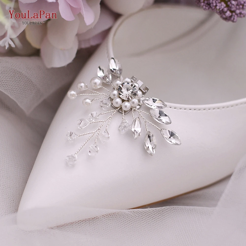 цена YouLaPan X02 2pcs Handmade Rhinestone Shoe Buckle Charm Wedding Shoe Clips for Women Accessories Bride High Heel Decoration