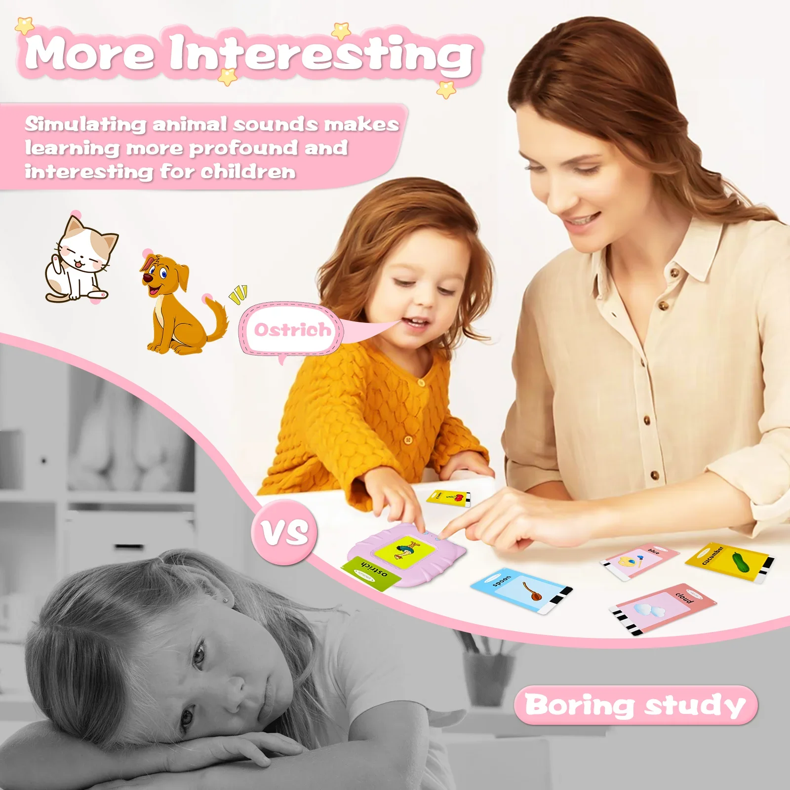 Talking Flash Cards Alphabet Pocket Speech Toys Therapy Autism Sensory Toys for Kids Early Educational Toy English Flashcards 6