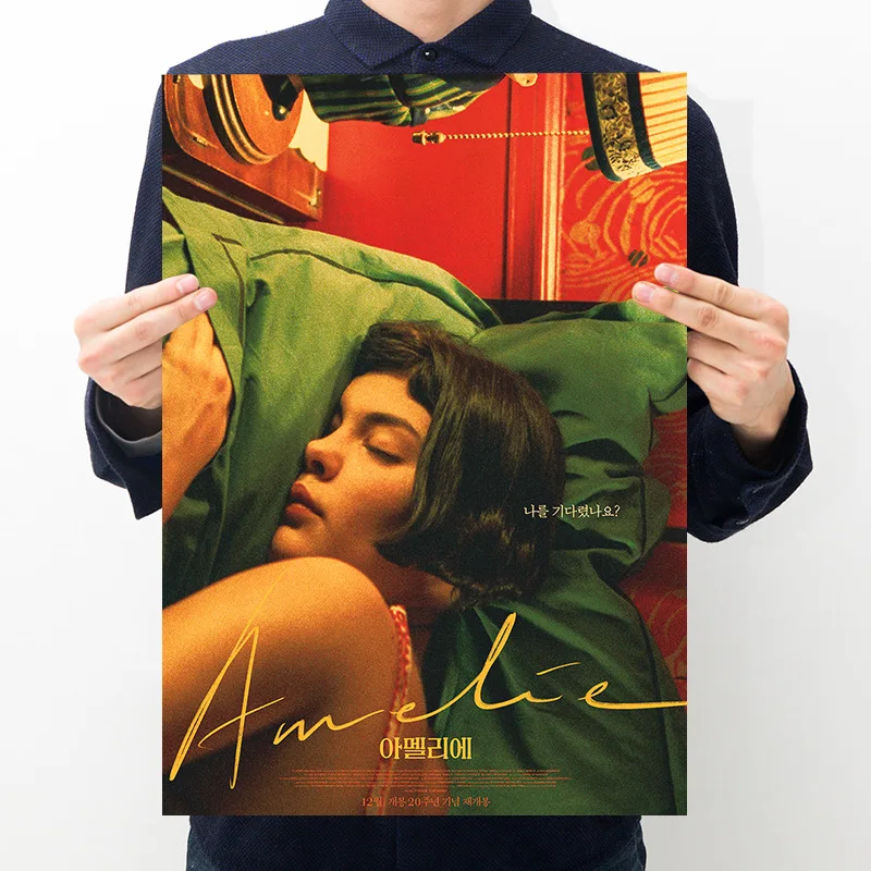 

Angel Amelie Poster NEW Movie Vintage Kraft Paper Bar Cafe Decorative Painting Room Decor Decoration pictures room wall