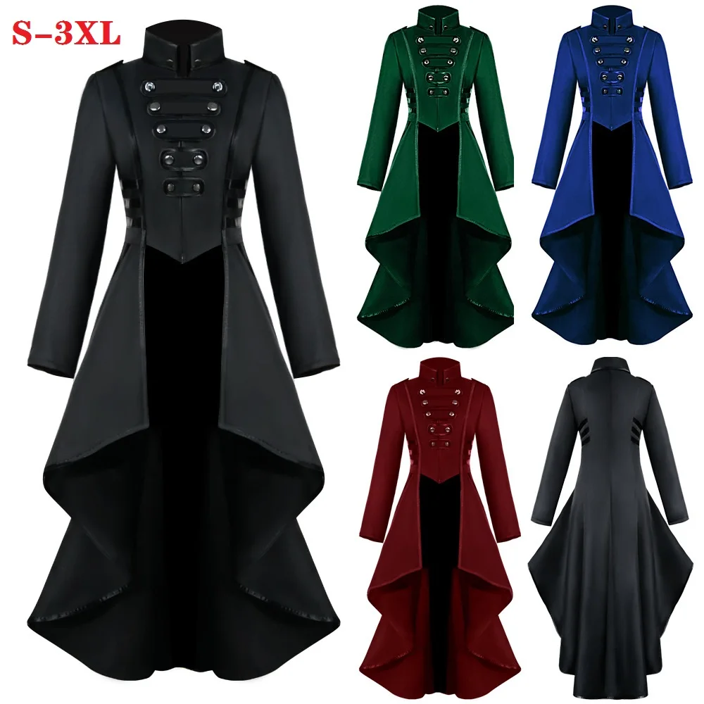 Smoking Da Donna Vintage Medievale Steampunk Cospaly Retro Long Luxury Gothic Top Halloween Costume Coat Women Dress S-3Xl
