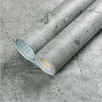 PVC Retro Cement Grey Waterproof Self-adhesive Wallpaper Hotel Cafe Library Living Room Bedroom Wall Renovation Vinyl Stickers 2