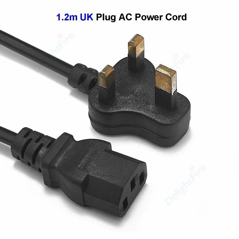 Universal AC Power Cable - 3 Prong, 1.2m, IEC 320 C13 Extension Cord