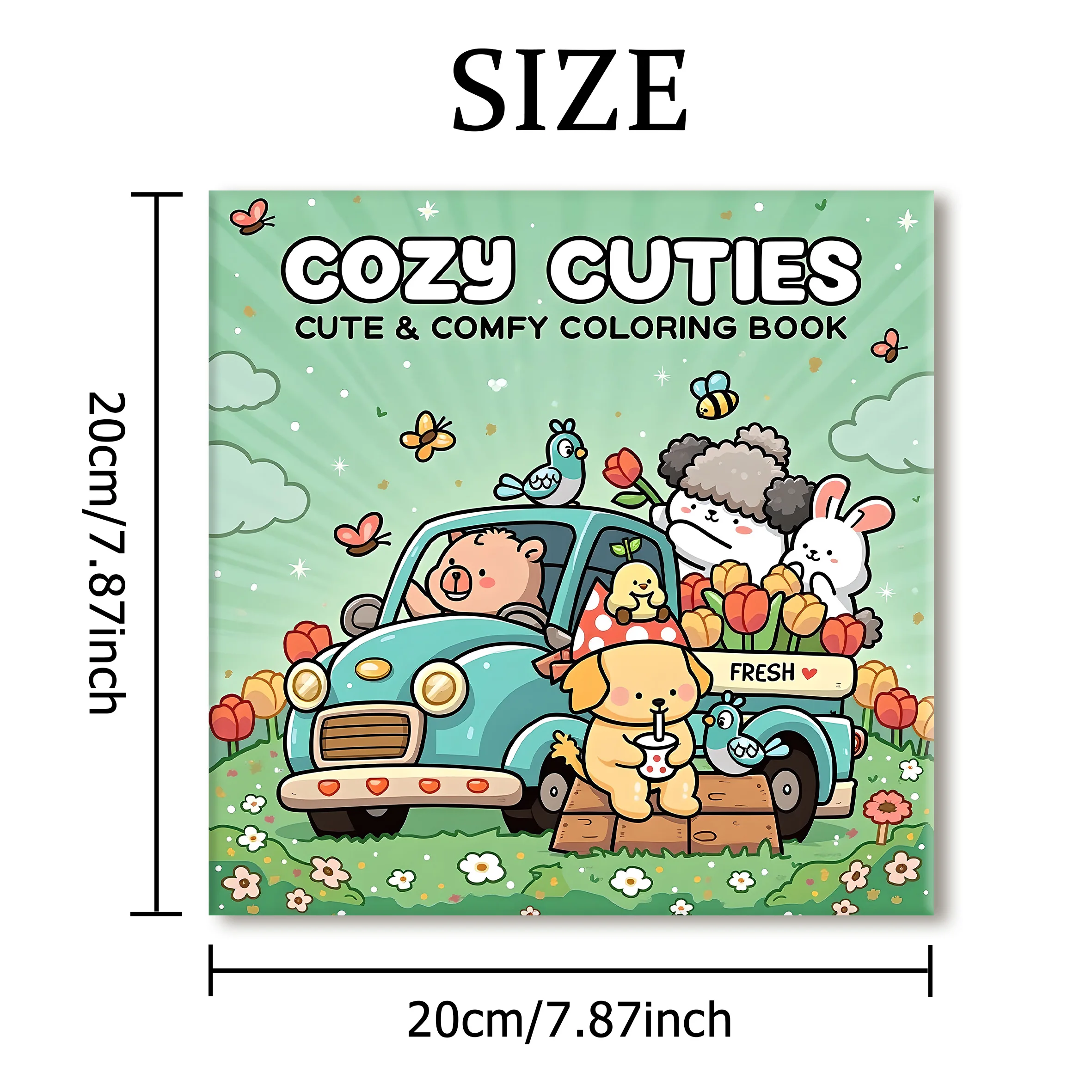 COZY CUTIES Bold-easy Patterns Coloring Book for Adults Cute Drawing Book Perfect Gift for Party and Birthday 2