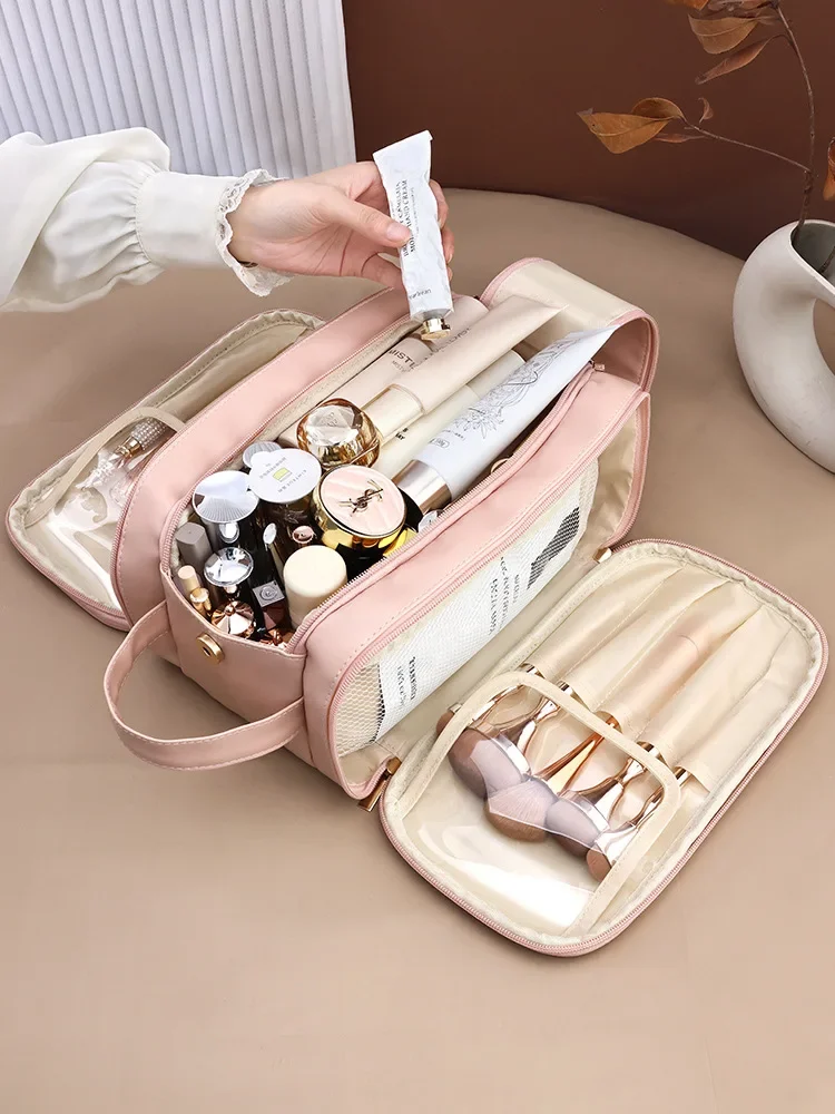 PU Leather Makeup Bag 💄 – Spacious Cosmetic Organizer with Compartments for Travel &... - SKU LMB16892 - UGI Packa...