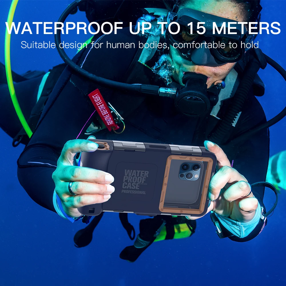 

Waterproof For 5-6.9 Inch Phone Swimming Diving Cover iPhone 12 13 Pro Max Samsung S22 Ultra Case Depth Underwater Photography