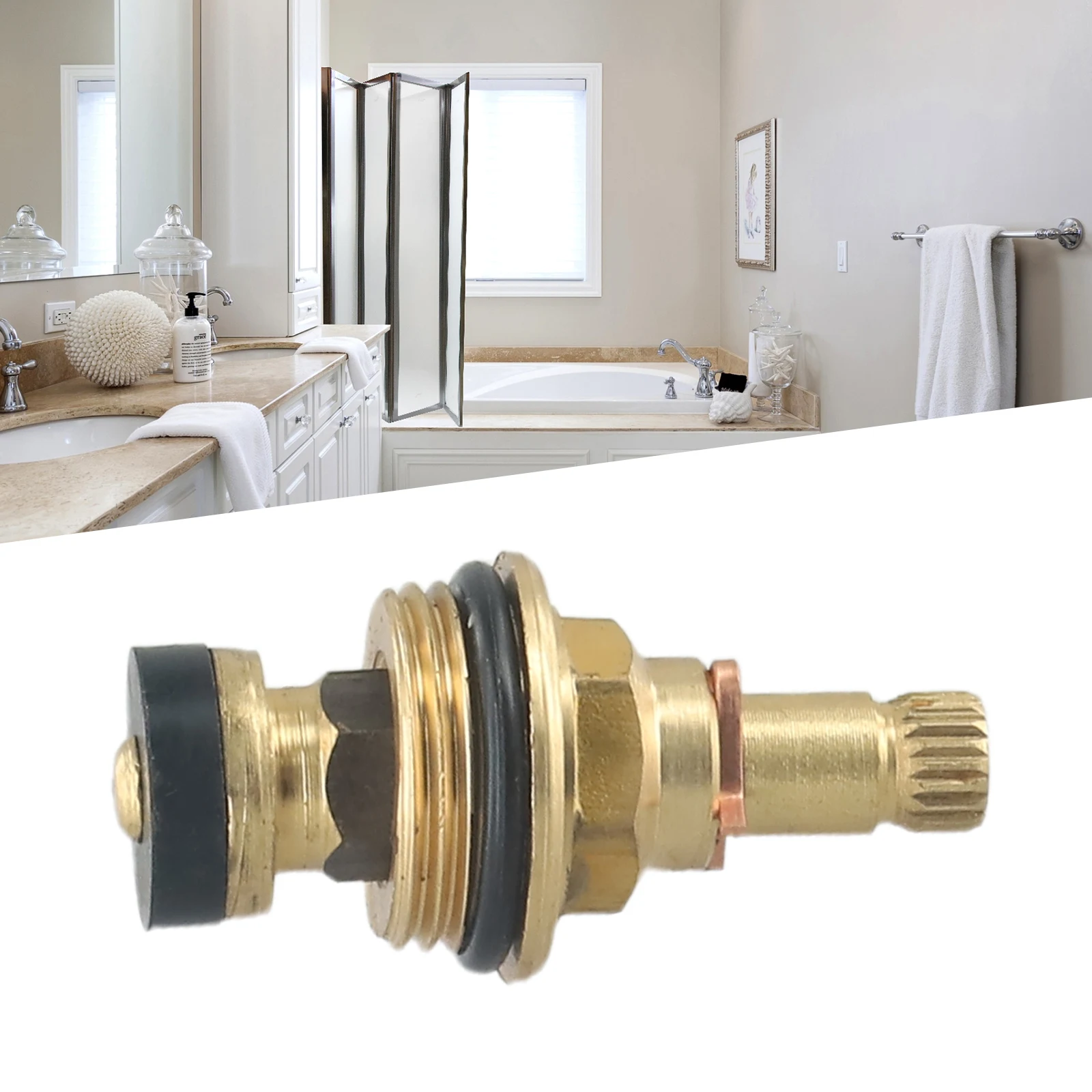 Brass Faucet Tap Valve Spool Faucet Cartridge Hot And Cold Water Spool G1/2 Bsp 20-Tooth Cartridge Valve Bathroom Accessories