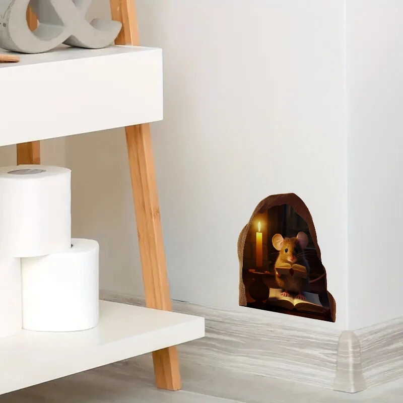 Mouse in Hole Wall Sticker Water-proof