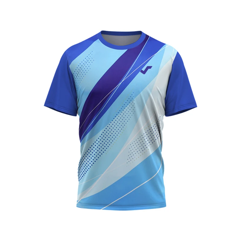 

Fashion Tennis Training Clothing 3D Gradient Printed T Shirt For Men Outdoor Badminton Sportswear Summer Loose Short Sleeve Tops